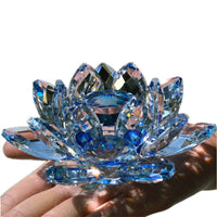 2 x RAW Customer Returns TYGJB Fine Quartz Crystal Glass Lotus Flower Natural Stones Minerals Feng Shui Ball Crystals Flowers Wedding Souvenirs Blue  - RRP €27.78