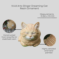 1 x RAW Customer Returns Vivid Arts Dreaming Cat, red, resin garden decoration - RRP €59.69