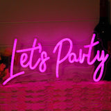 1 x RAW Customer Returns Lets Party Neon Sign Pink LED Neon Let s Party Light Signs for Wall Decoration Hen Party, Wedding, Engagement, Birthday Party with Dimmerabel Switch 40.6x19.3cm 5V USB - RRP €27.99