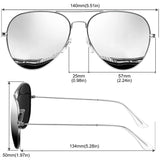 1 x RAW Customer Returns KANASTAL Sunglasses Men and Women Mirrored Silver Lenses with Premium Metal Frame UV400 Protection Classic Mirrored Glass Sunglasses - RRP €19.67