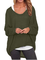 1 x RAW Customer Returns ZANZEA Women s Loose Asymmetrical Jumper Sweatshirt Pullover Blouse Tops Oversize Tops Army Green M - RRP €36.29