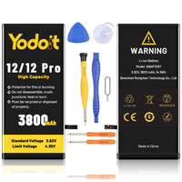 1 x RAW Customer Returns Yodoit 3800mAh Battery for iPhone 12 12 Pro, High Capacity Replacement Battery 0 Cycles with Complete Repair Tool Kits - RRP €24.19