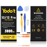 1 x RAW Customer Returns Yodoit 3800mAh Battery for iPhone 12 12 Pro, High Capacity Replacement Battery 0 Cycles with Complete Repair Tool Kits - RRP €24.19