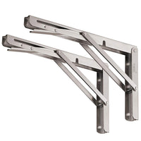 1 x RAW Customer Returns Folding bracket heavy duty 300mm, YUMORE shelf bracket foldable stainless steel folding shelf brackets wall table holder folding hinge for benches shelves wall mounting, space saving, capacity 330 lb 2-PACK  - RRP €27.05