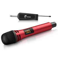 1 x RAW Customer Returns TONOR Wireless Microphone, UHF Metal Wireless Handheld Dynamic Microphone System with Rechargeable Receiver, 1 4 Output for Amplifier, PA System, Karaoke Machine, 60m, Red - RRP €35.03