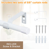 17 x Brand New INFLATION curtain rods with cap knobs 76-157cm, white curtain rod with brackets fitting set window rods for living room outdoor area - RRP €357.17