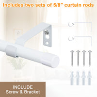 13 x Brand New INFLATION curtain rods with cap knobs 76-198cm, white curtain rod with brackets fittings set window rods for living room and outdoor area - RRP €301.86