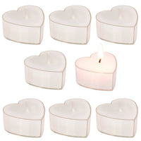 1 x RAW Customer Returns Set of 8 heart-shaped tea lights - approx. 4 x 4 cm - Selectable colors red or white - Romantic lighting for every occasion white  - RRP €10.62