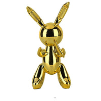 2 x Brand New XYQXYQ Balloon Rabbit Sculpture Resin Animal Sculpture Nordic Modern Interesting Abstract Decoration Golden, M  - RRP €116.0