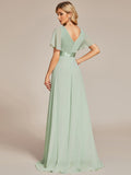 1 x RAW Customer Returns Ever-Pretty Women s A-Line Chiffon Bridesmaid Dress V Neck Chiffon Wedding Floor Length Evening Dress Mint Green 40EU - RRP €80.66