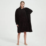 1 x Brand New HiZYNEAT Black Oversized Sweatshirt Super Soft Oversize Hoodie Women Men Plus Size Fluffy Blanket - RRP €36.99