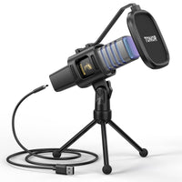 1 x RAW Customer Returns TONOR RGB USB Microphone, Cardioid Condenser Computer PC Mic with Tripod Stand, Pop Filter, Shock Mount for Gaming, Streaming, Podcasting, YouTube, Voice Over, TC30S - RRP €39.34