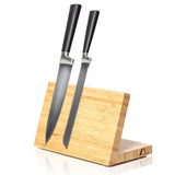 1 x Brand New Amazy magnetic knife block including 15 chalk labels - Practical knife holder made of solid bamboo wood for safe and space-saving storage of your kitchen knives Without knives - RRP €27.99