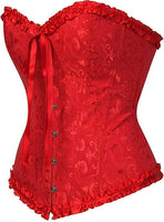 1 x RAW Customer Returns Ivy Shi Women s Full Breast Corsage Corset Top Gothic Vintage Corsages Bustier Corsette - Size 40 2XL , red - RRP €24.53