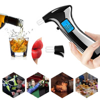 1 x RAW Customer Returns Alcohol Meter with 10 Mouthpieces, Digital Blue LCD Display, Professional Grade Accuracy Alcohol Meter for Private Professional Use - RRP €19.82