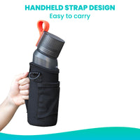 4 x Brand New petellow neoprene thermal cover compatible with starter set drinking bottle 650ml - bottle cover neoprene cover protective cover with adjustable shoulder strap - RRP €39.96