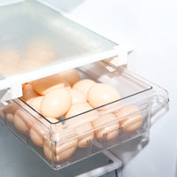 1 x RAW Customer Returns Yesland 2 Pack Refrigerator Drawer Organizer with Handle and 4 Divided Sections - Pull Out Fridge Storage Boxes - Clear Container for 1.5cm Refrigerator Shelf Clear  - RRP €29.23