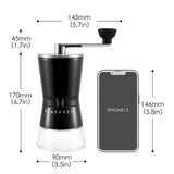 1 x RAW Customer Returns Vzaahu Manual Coffee Grinder Hand Coffee Grinder with Conical Ceramic Grinder 8 Levels Adjustable Coarseness with Hand Crank Black  - RRP €20.08