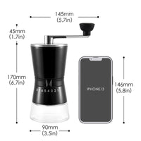 1 x RAW Customer Returns Vzaahu Manual Coffee Grinder Hand Coffee Grinder with Conical Ceramic Grinder 8 Levels Adjustable Coarseness with Hand Crank Black  - RRP €21.99