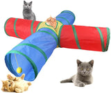 1 x Brand New Cat Tunnel, Rabbit Tunnel, 2 Way Cat Tunnel, Pet Toy, Collapsible Pet Cat Tunnel, Suitable for Indoor and Outdoor Rainbow 4 Way  - RRP €19.2