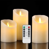 1 x RAW Customer Returns Hausware LED Candles Light 4 5 6 3 Pack Pillar Candles Real Wax Battery Operated Flameless Candles Flickering Electric Fake Candle Sets with Rome and Timer - RRP €21.99