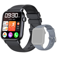 1 x RAW Customer Returns GT HITGX Smartwatch women men with telephone function, 1.85 inch smart watch fitness watch with blood oxygen, heart rate monitor, pedometer, sleep monitor, waterproof fitness tracker for Android IOS, black - RRP €23.84