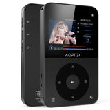 1 x RAW Customer Returns AGPTEK 64GB MP3 Player Bluetooth 5.3, with 2.3 inch TFT horizontal color screen, MP3 Player with headphones supports up to 128GB SD card, FM radio, recording, e-book, pedometer, 750 mAh black - RRP €41.23