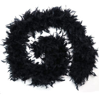 1 x RAW Customer Returns 1.8m 90g Black Chandelle Feather Boa Turkey Feathers. for dancing wedding craft party costume decoration - RRP €18.16