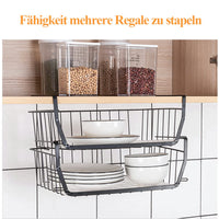 1 x RAW Customer Returns 4 Pack Black Under Shelf Storage Basket, Under Shelf Hanging Metal Wire Storage Basket Organizer for Kitchen, Pantry, Bathroom, Closet - RRP €41.34