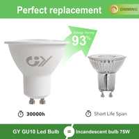 1 x RAW Customer Returns GY GU10 LED dimmable cold white lamp, GU10 4.9W 790 lumen 6500K cold white light bulbs, replaces 75W halogen lamp, beam angle 120 light source, GU10 dimmable, energy saving lamp, pack of 10 - RRP €33.26