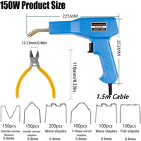 1 x RAW Customer Returns 150W Plastic Welder, Car Bumper Crack Repair Kit, 800pcs Hot Staplers Plastic Welding Machine, Welding Repairing Machine for Car Bumper Auto Parts Kayak Canoe - RRP €27.91