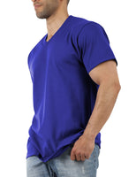 1 x Brand New Men s T-Shirt with V-Neck Short Sleeve Top Tee Casual Comfort Sports Shirt.Navy Blue.L - RRP €27.6