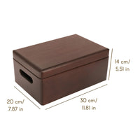 1 x RAW Customer Returns Creative Deco Brown Large Wooden Box 30 x 20 x 14 cm Lid and Handles Storage Box Container Toys Document Box Tools Perfect for Decoupage and Decorating - RRP €26.88