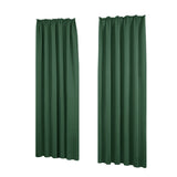 1 x RAW Customer Returns Deconovo curtains, blackout curtains with ruffle tape, sun protection, thick thermal curtain, cold protection, heat protection, 175 x 140 cm height x width , forest green, set of 2 - RRP €36.49