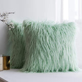 2 x Brand New MIULEE set of 2 cushion covers decorative cushions cuddly cushions faux fur fluffy fur cushions decorative cushions sofa cushions cushion cover plush cushions fur look for sofa living room 45 x 45 cm green - RRP €44.36