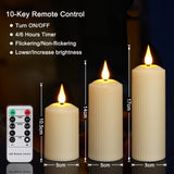 1 x RAW Customer Returns FREEPOWER 3 LED Candles Rechargeable with Remote Control Timer Flickering Warm White Dimmable Electric Rechargeable Pillar Candles with USB Type-C Cable, Outdoor Waterproof 5 x 10.5 14 17cm  - RRP €17.14