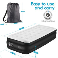 1 x RAW Customer Returns TOUCHXEL Air Mattress 196 x 97 x 47 cm with Built-in Pump Inflatable Bed Mattress for One Person for Travel Home - RRP €73.45