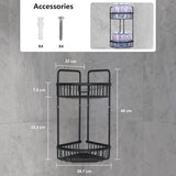 2 x Brand New Duwee 2 Tier Corner Shelf, Wall Mounted Shower Organizer for Countertop, Rust-Proof Aluminum Shower Caddy for Shower, Toilet, Dorm, Kitchen, Black - RRP €38.4