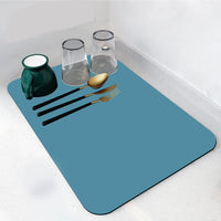 5 x Brand New ANTUREBAY Coffee Machine Draining Mat, Quick-drying Dish Draining Mat, Absorbent Drying Mat for Coffee Machine, Kitchen, Sink, Non-slip Draining Mat, 40 x 50cm Navy Blue  - RRP €65.4