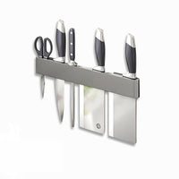 1 x Brand New Wall-mounted knife holder 40cm - Can be installed without drilling, knife block for knives or utensils gray  - RRP €20.4