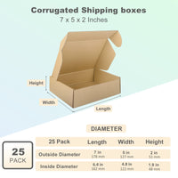 1 x RAW Customer Returns HORLIMER Pack of 25 small shipping boxes, 17.8 x 12.7 x 5.1 cm packaging boxes made of corrugated cardboard for sending goods, gift box, folding box, postal box brown  - RRP €22.99