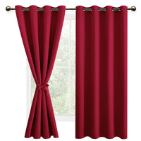 1 x RAW Customer Returns DWCN Opaque Blackout Curtains with Eyelets 2 Pieces Thermal Curtain for Living Room Bedroom Red 137 x 132 cm H x W  - RRP €25.99