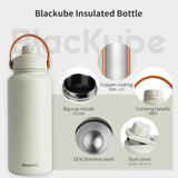 1 x RAW Customer Returns Blackube stainless steel drinking bottle 1000 ml thermos flask - BPA-free, leak-proof, large metal drinking bottle for sports, school, fitness, outdoor, camping-white - RRP €26.21