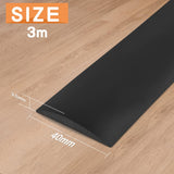 1 x RAW Customer Returns Self-adhesive transition profile, 3 m, width 4 cm, self-adhesive transition strip, floor covering strip black  - RRP €25.2