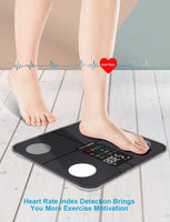 1 x RAW Customer Returns Healthkeep Body Fat Scales Digital Scales with Body Fat and Muscle Mass for 15 Body Data Heart Rate Monitor People with Large VA Screen With APP for iOS and Android - RRP €49.99