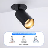 1 x RAW Customer Returns Yafido 2 LED ceiling spotlights, swiveling 360 ceiling spotlights, 1 bulb, black GU10 LED ceiling lamp with spotlight, ceiling spotlight, spotlight lamp for living room, no GU10 bulbs - RRP €31.5