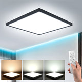 1 x RAW Customer Returns EASY EAGLE LED ceiling light dimmable with remote control, 36W ceiling lamp flat 3000-6500K, 3240LM LED light panel for living room, bedroom, children s room, kitchen, 30 black - RRP €29.23