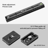 1 x RAW Customer Returns Koolehaoda 180mm Quick Release Plate Rail Nodal Slide Double Dovetail Camera Mount with Double Sided Clamp - RRP €35.99