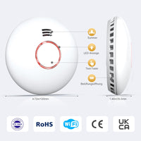 1 x RAW Customer Returns Smoke detector WiFi with magnetic holder, smoke detector networked with app, fire detector, radio smoke detector, battery change EN 14604, 2 pieces - RRP €33.88