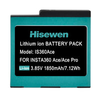 1 x RAW Customer Returns Hisewen replacement battery for Insta360 Ace Pro, 2 pack 1850mAh battery and charger compatible with Insta 360 Ace Ace Pro action camera. - RRP €30.24